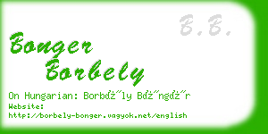 bonger borbely business card